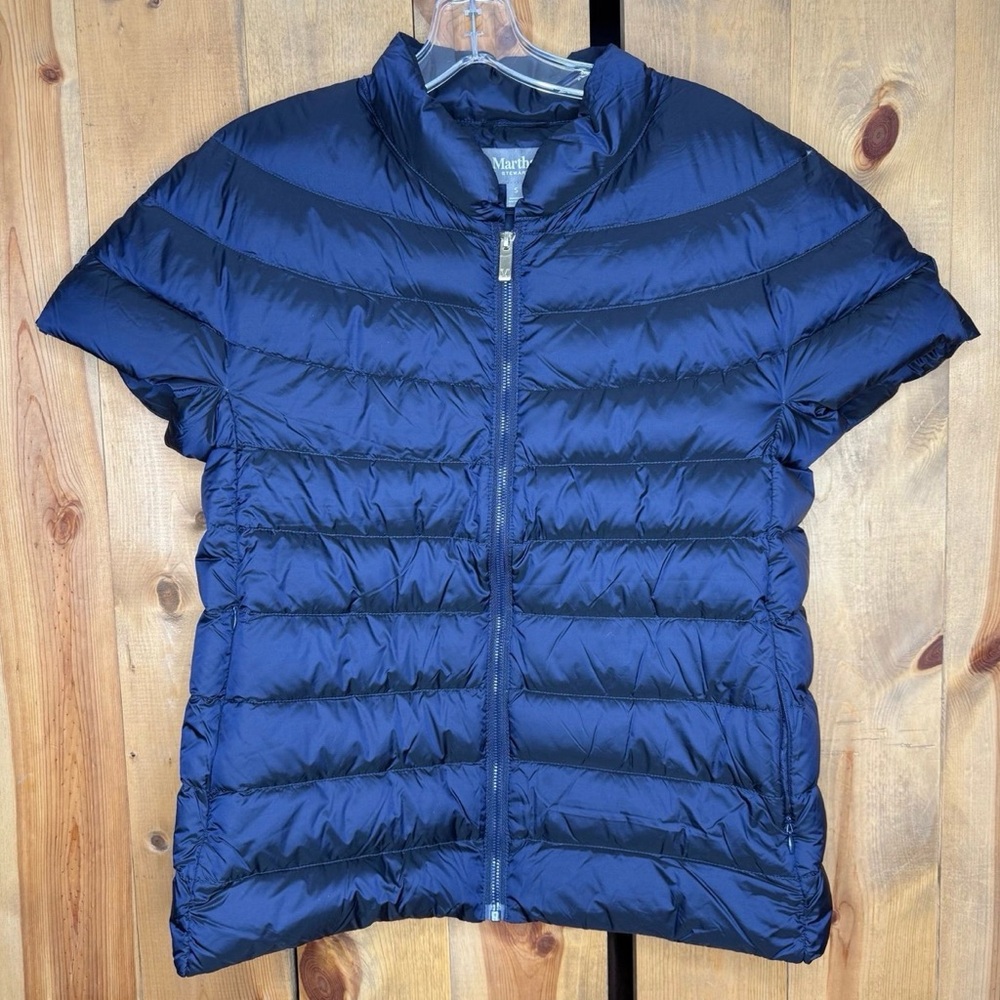 Martha Stewart Blue Puffer Jacket Short Sleeve